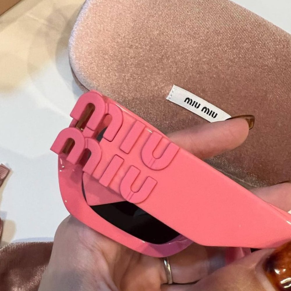 MIU MIU Hot Pink Logo Sunglasses - Picture 14 of 16